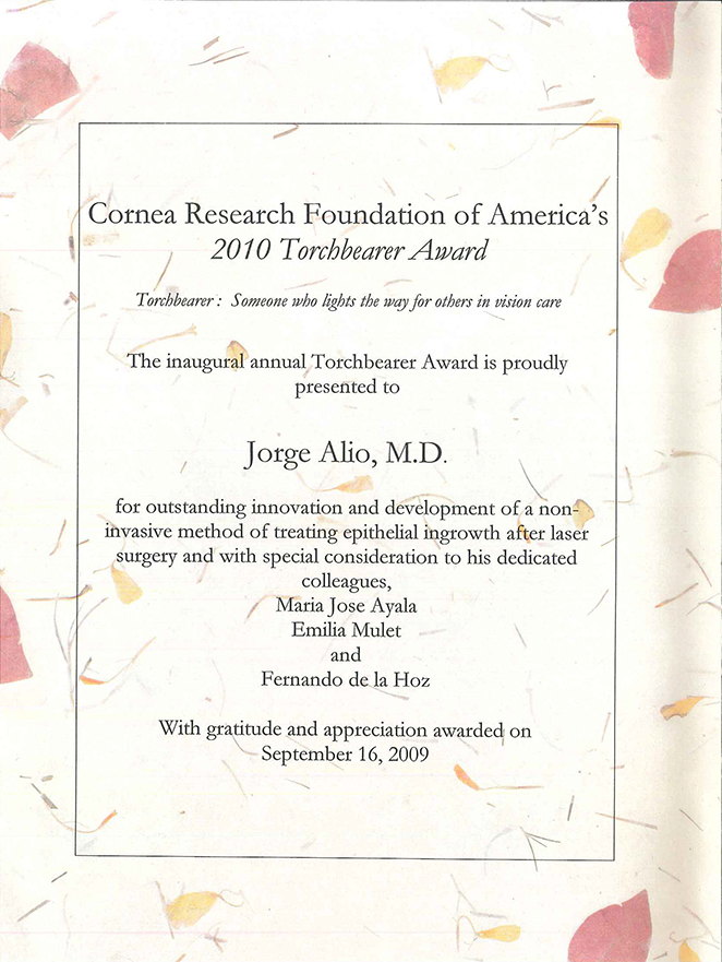 2009 - TORCHBEARER AWARD