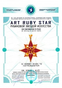 Estrella de Rubí de Arte por contribuir a la Paz Universal